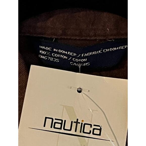 NWT VTG Y2K Nautica Shirt Mens Burgundy Button Down Size XL - Picture 2 of 3